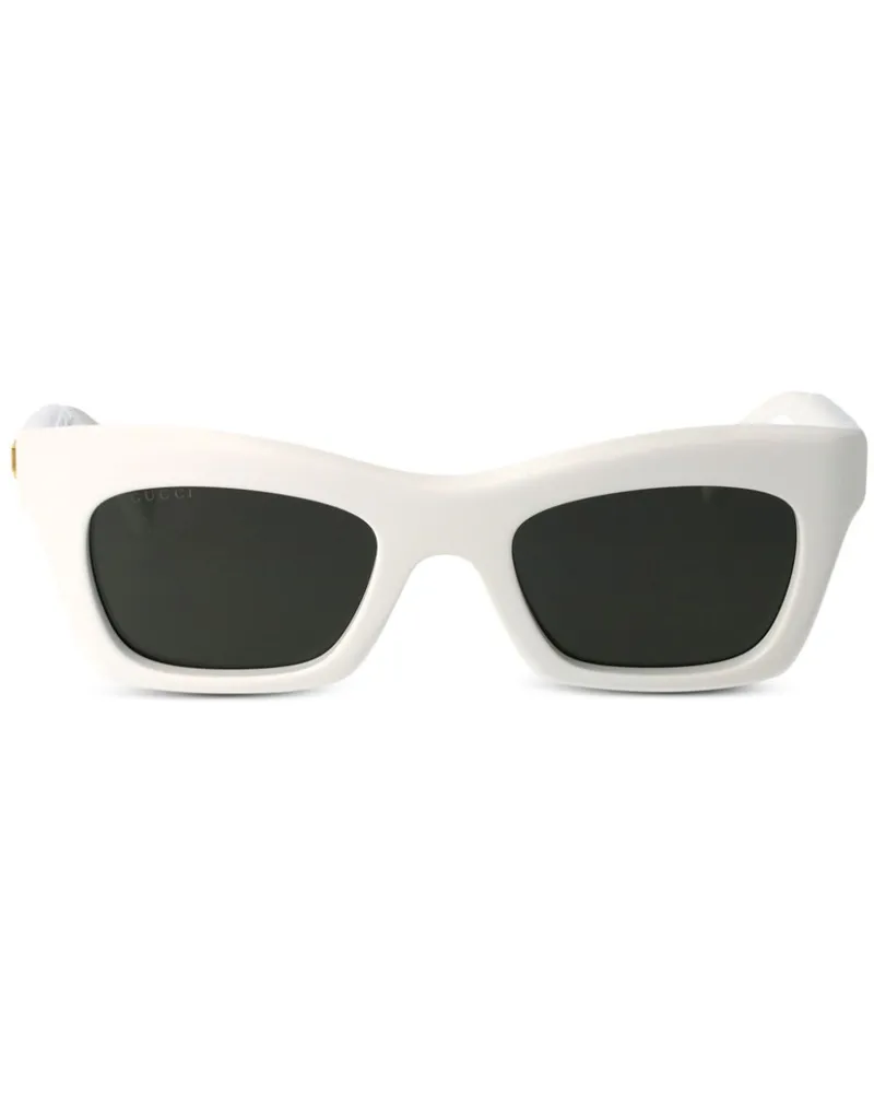 Gucci Sonnenbrille mit Logo - Weiß Weiß