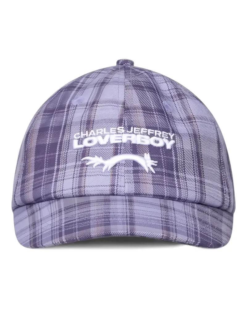 Charles Jeffrey Loverboy Karierte Kappe mit Logo-Stickerei - Violett Violett