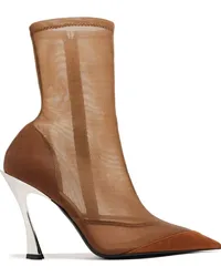 Thierry Mugler Fang Mesh-Stiefel 95mm Braun