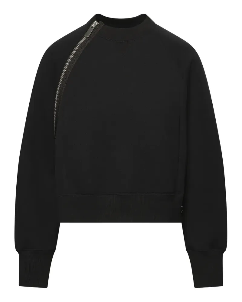 Sacai S Sponge asymmetric-zip sweatshirt - Schwarz Schwarz