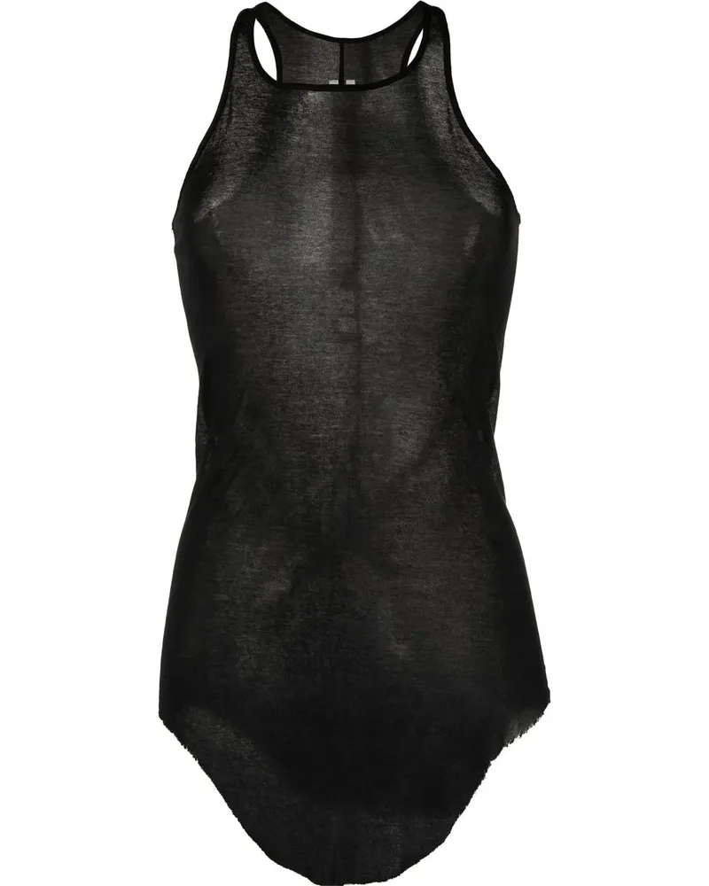 Rick Owens Trägershirt mit offenem Saum - Schwarz Schwarz