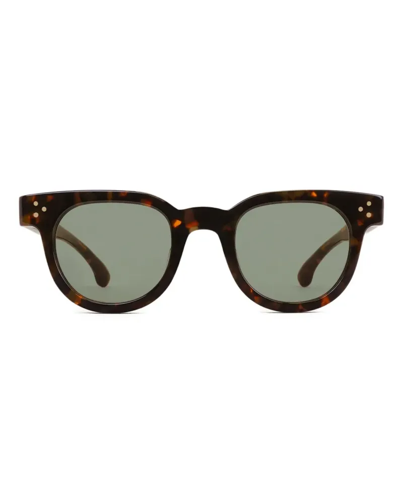 SPORTY & RICH Runde Sonnenbrille in Schildpattoptik - Braun Braun