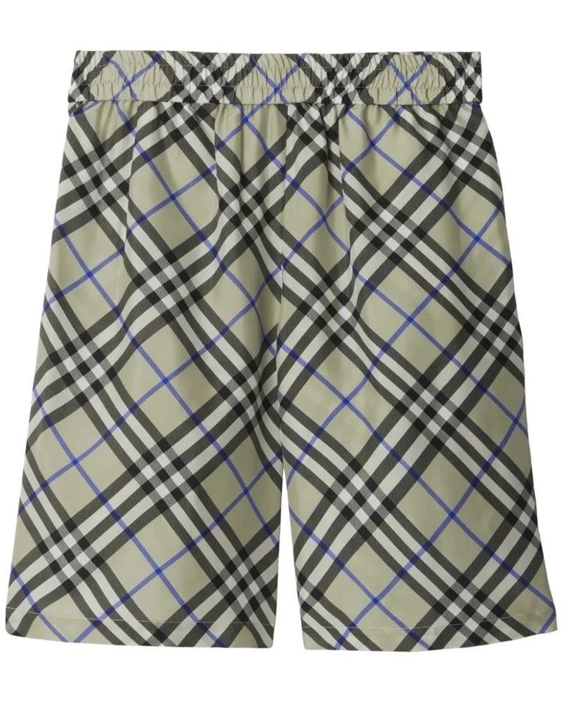 Burberry Seidenshorts mit Nova-Check - Grün Grün