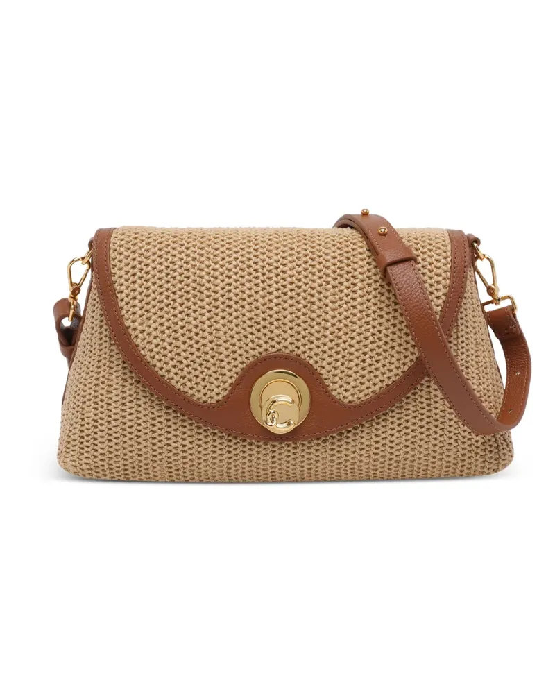 Coccinelle Nikila Straw shoulder bag - Nude Nude