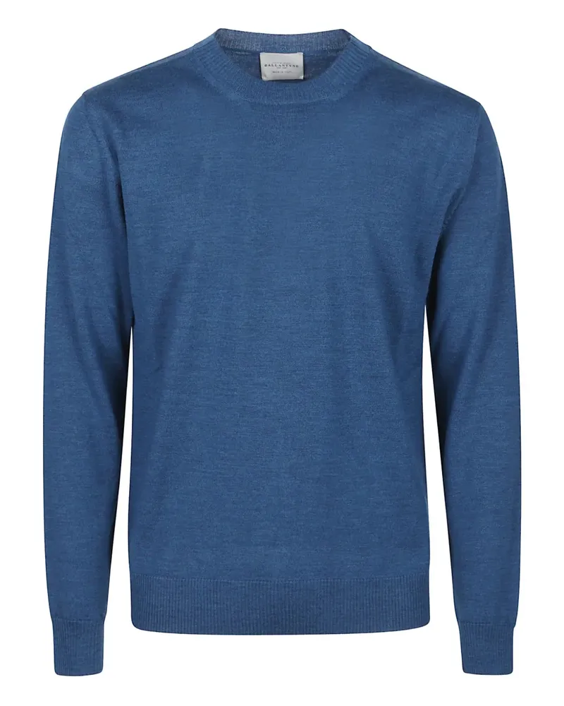 Ballantyne Merinopullover mit rundem Ausschnitt - Blau Blau