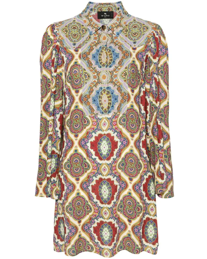 Etro Hemdkleid mit grafischem Print - Violett Violett