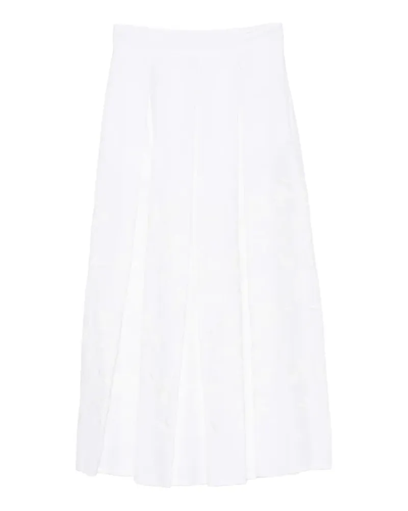 Eleventy floral-embroidery midi skirt - Weiß Weiß