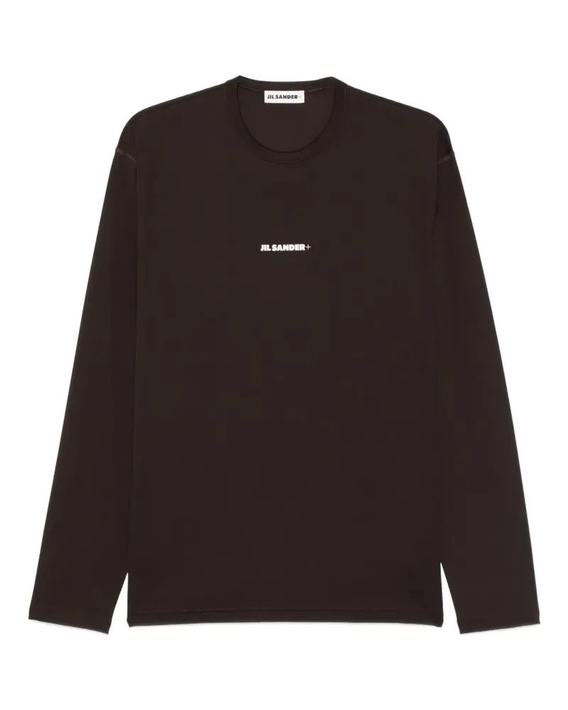 Jil Sander Langarmshirt mit Logo - Braun Braun