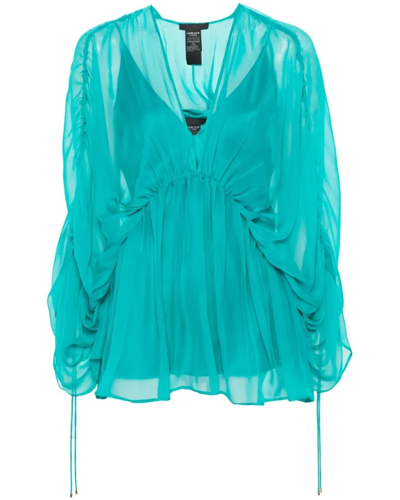 Max Mara Bluse aus Seiden-Georgette - Grün Grün