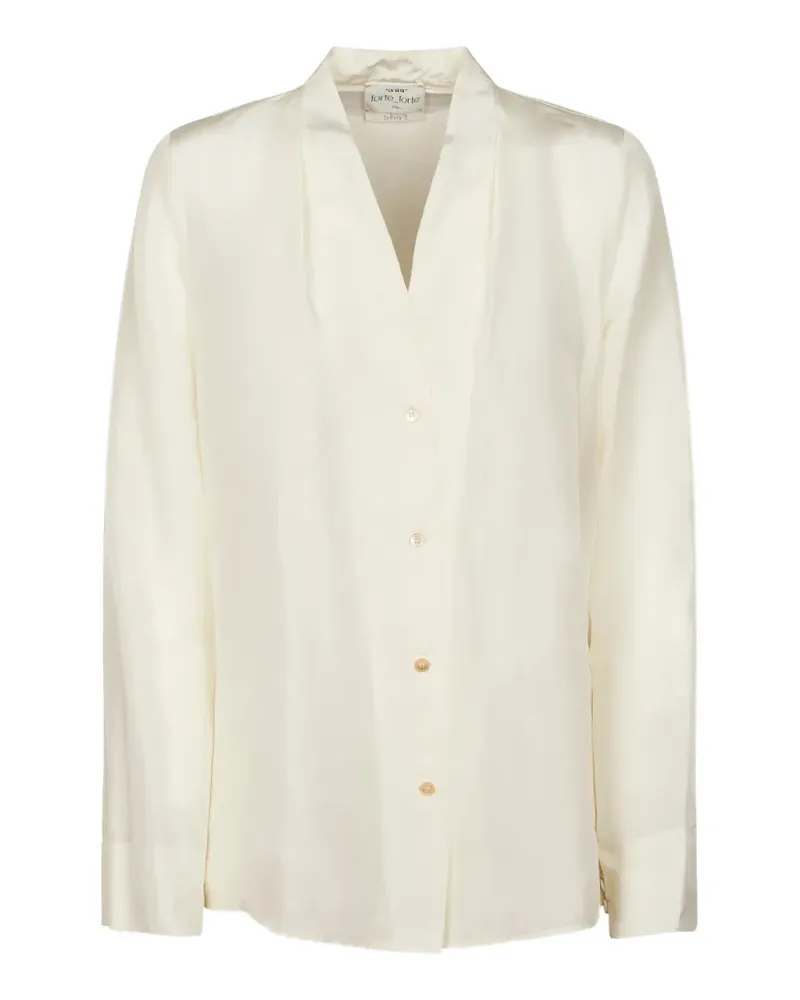 forte_forte silk shirt - Weiß Weiß
