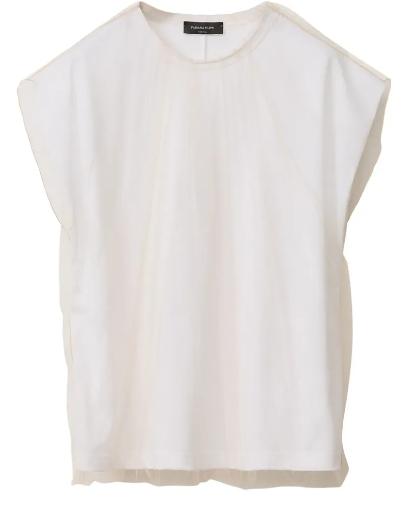 Fabiana Filippi Oberteil mit Organza-Overlay - Weiß Weiß