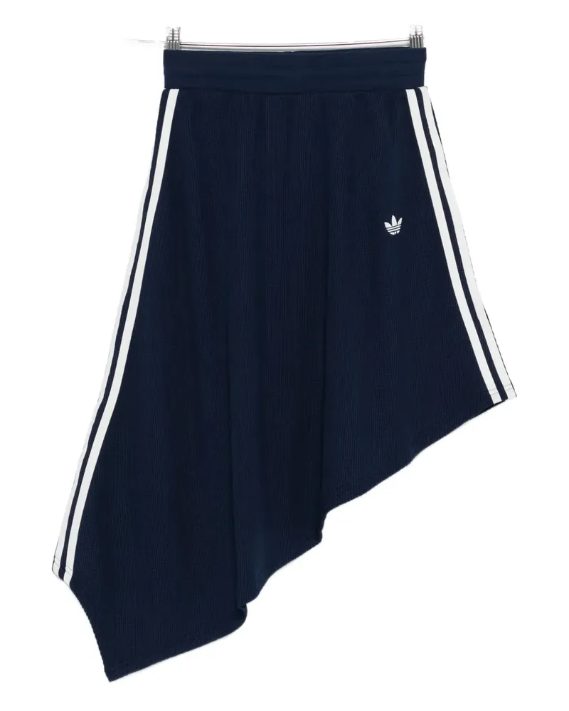 adidas waffle-texture asymmetric midi skirt - Blau Blau