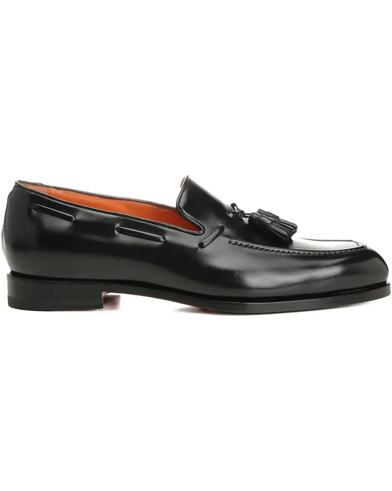 Santoni Loafer aus emailliertem Leder - Schwarz Schwarz