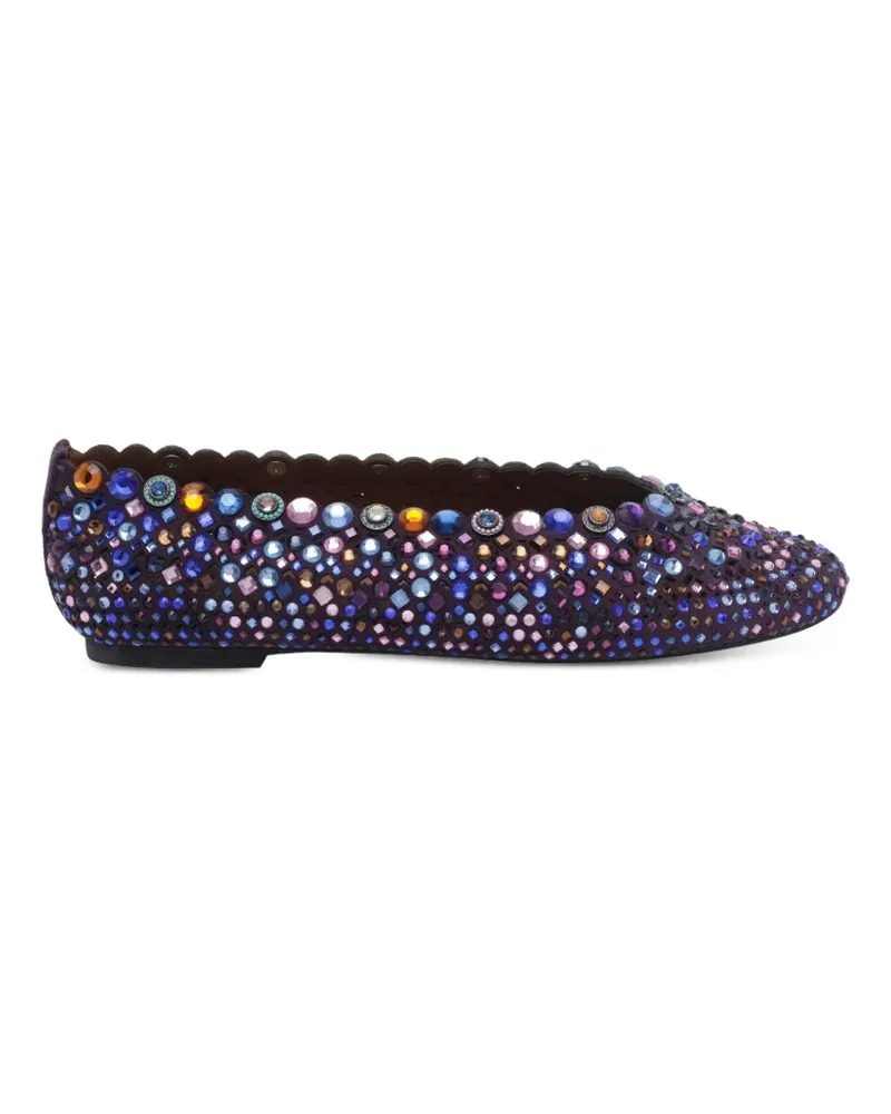 Kurt Geiger crystal-embellished scalloped ballet flats - Violett Violett