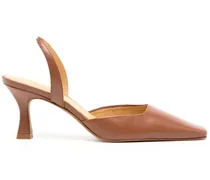 Slingback-Pumps mit eckiger Kappe 65mm - Braun