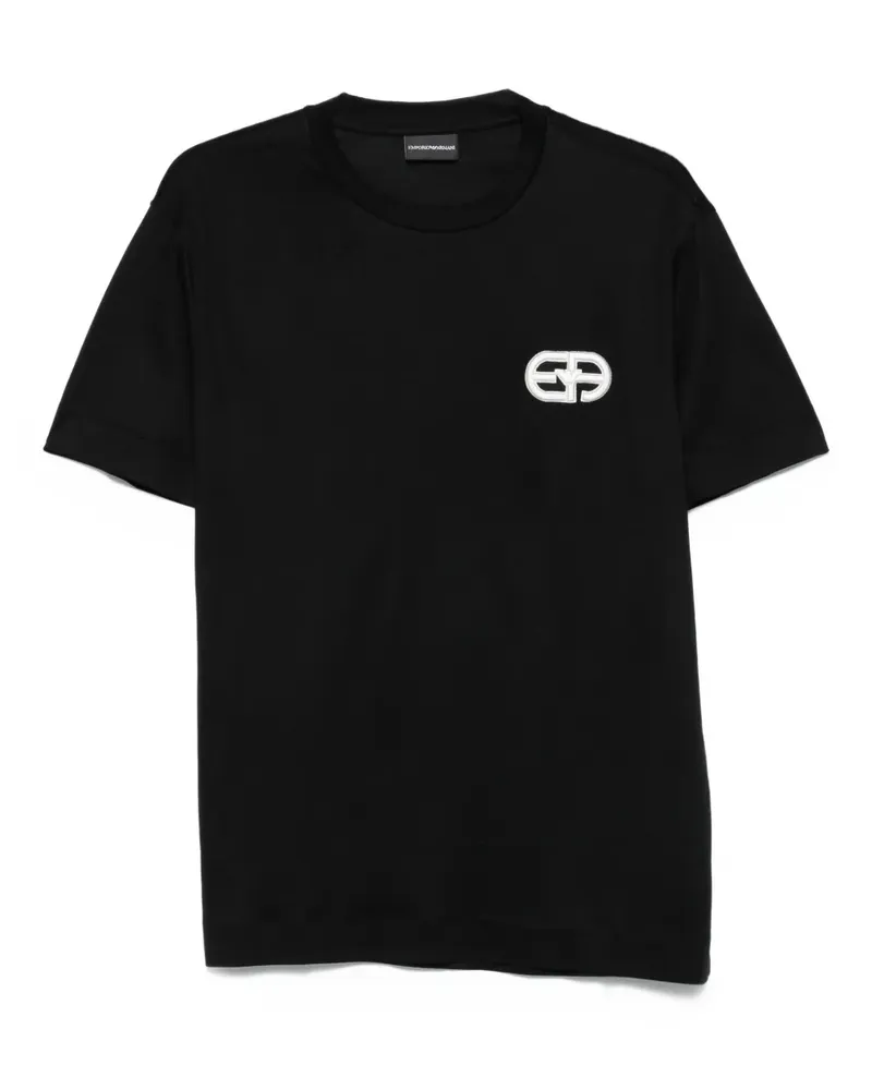 Emporio Armani T-Shirt mit Adler-Logo - Schwarz Schwarz