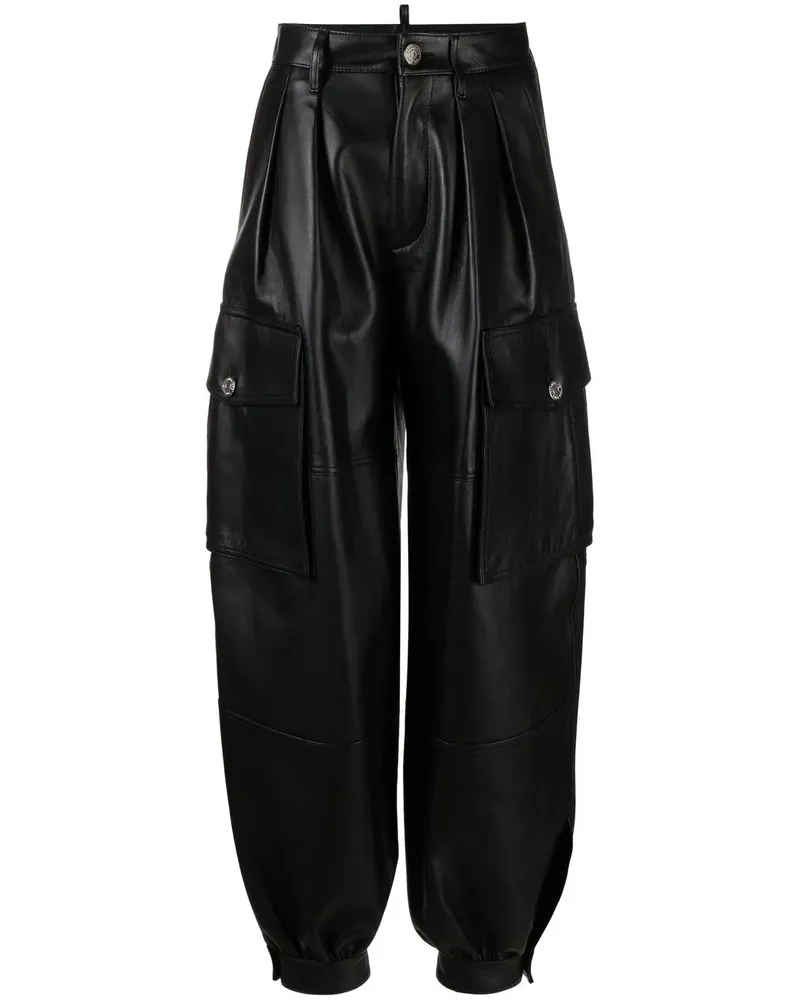 Dsquared2 Cargohose aus Leder - Schwarz Schwarz