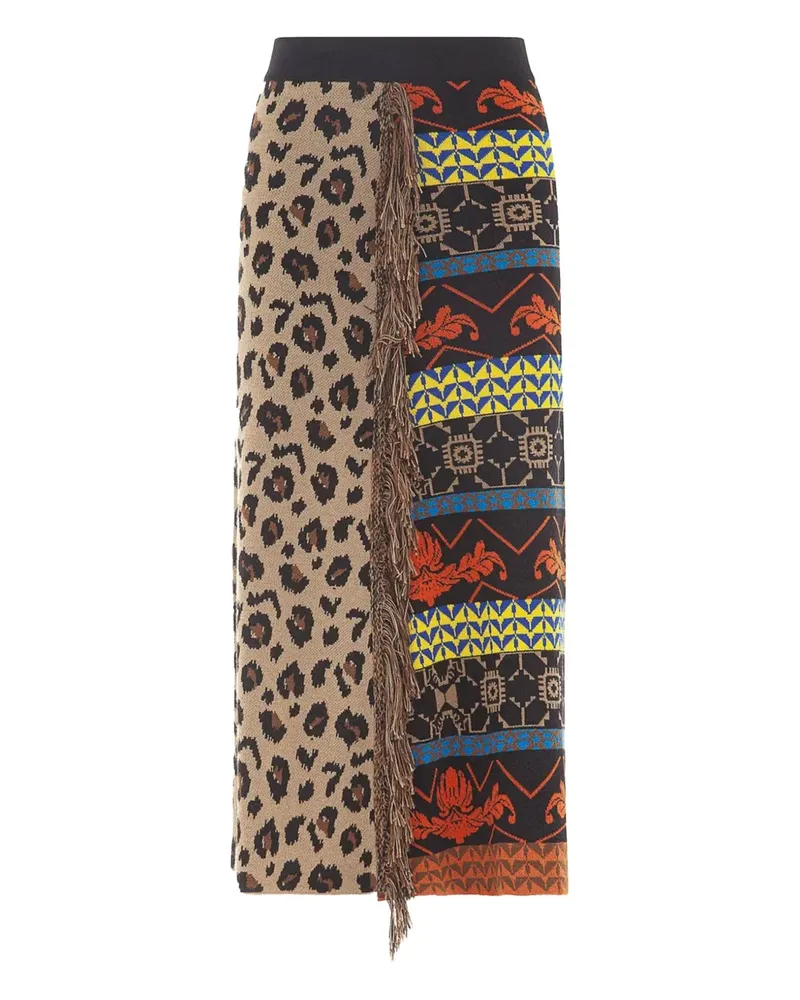 AKEP Rock mit Leoparden-Print - Nude Nude