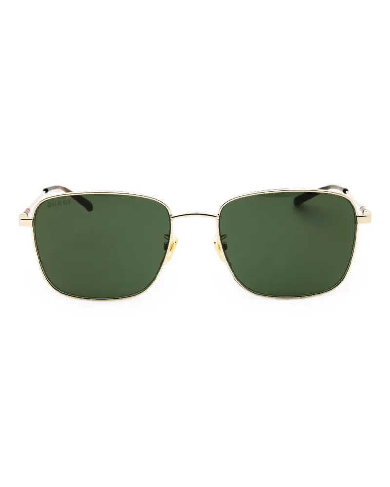 Gucci Sonnenbrille mit eckigem Gestell - Gold Gold