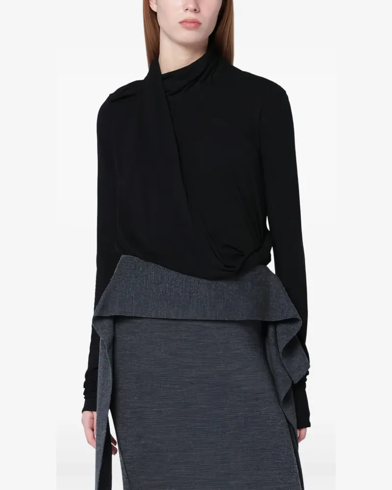 Entire Studios Bluse mit drapiertem Kragen - Schwarz Schwarz