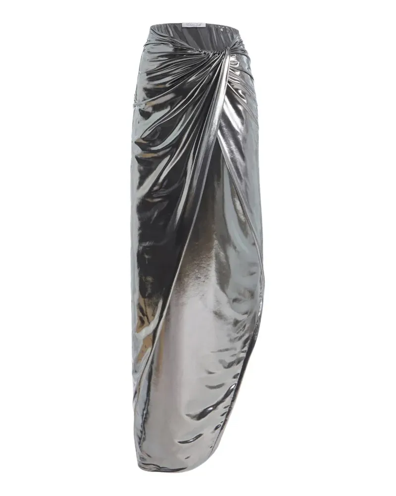 LaQuan Smith draped maxi skirt - Silber Silber