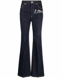 Lanvin Gerade Jeans mit Logo-Print Blau