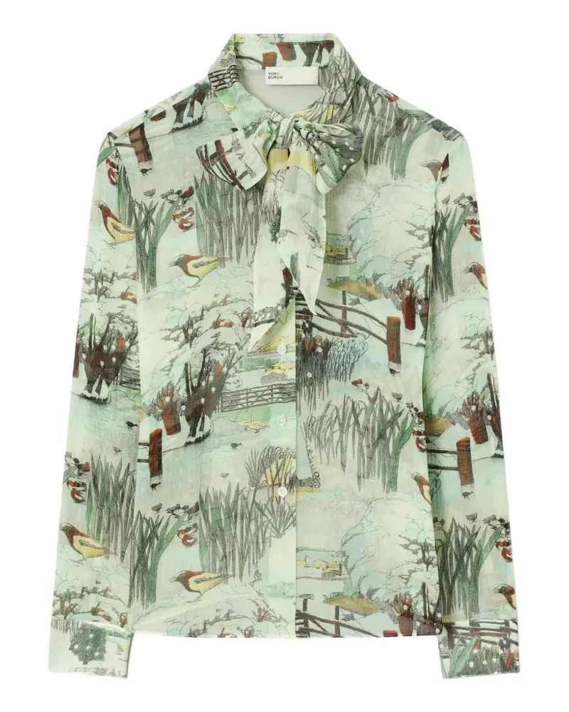 Tory Burch Bluse mit Print - Grün Grün