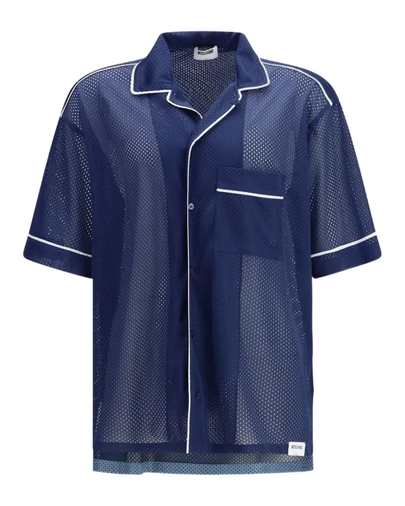 Moschino Geknöpftes Mesh-Hemd - Blau Blau
