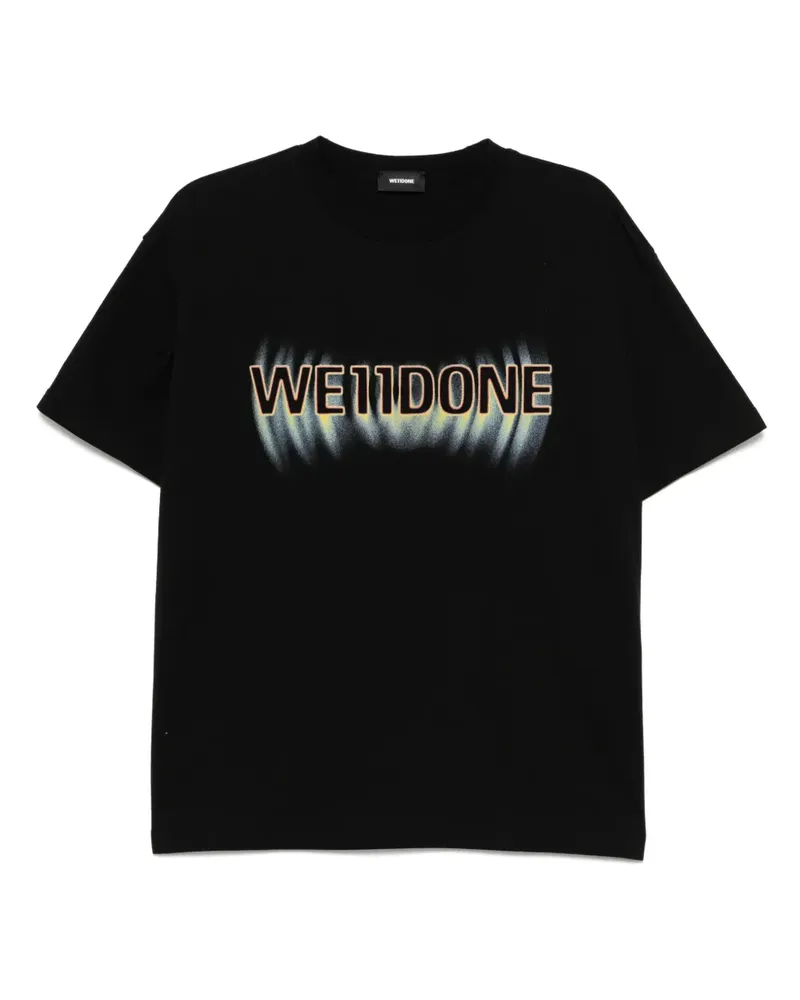 WE 11 DONE T-Shirt mit Logo-Print - Schwarz Schwarz
