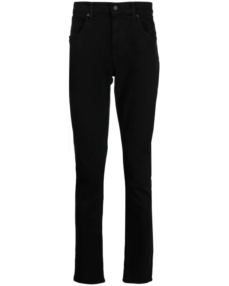 7 for all mankind Slim-Fit-Jeans mit geradem Bein Schwarz