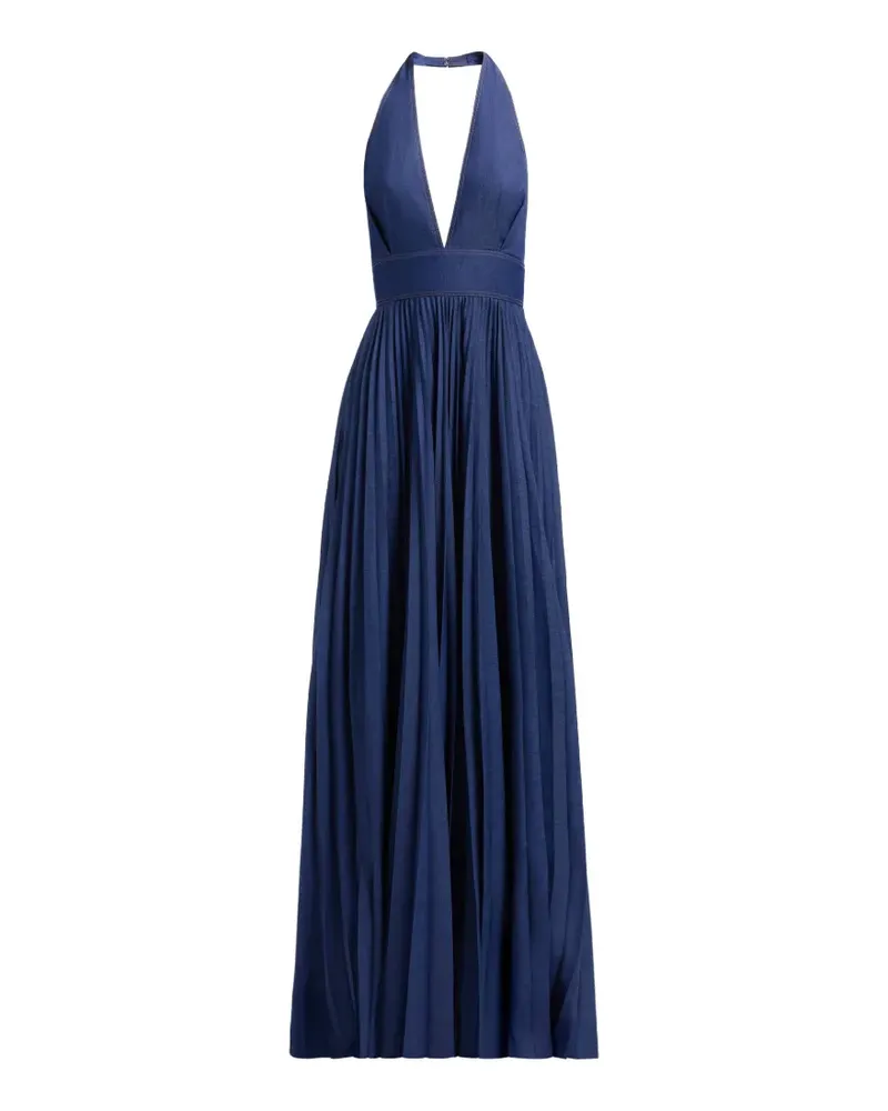 Elie Saab Neckholder-Maxikleid mit Cut-Outs - Blau Blau