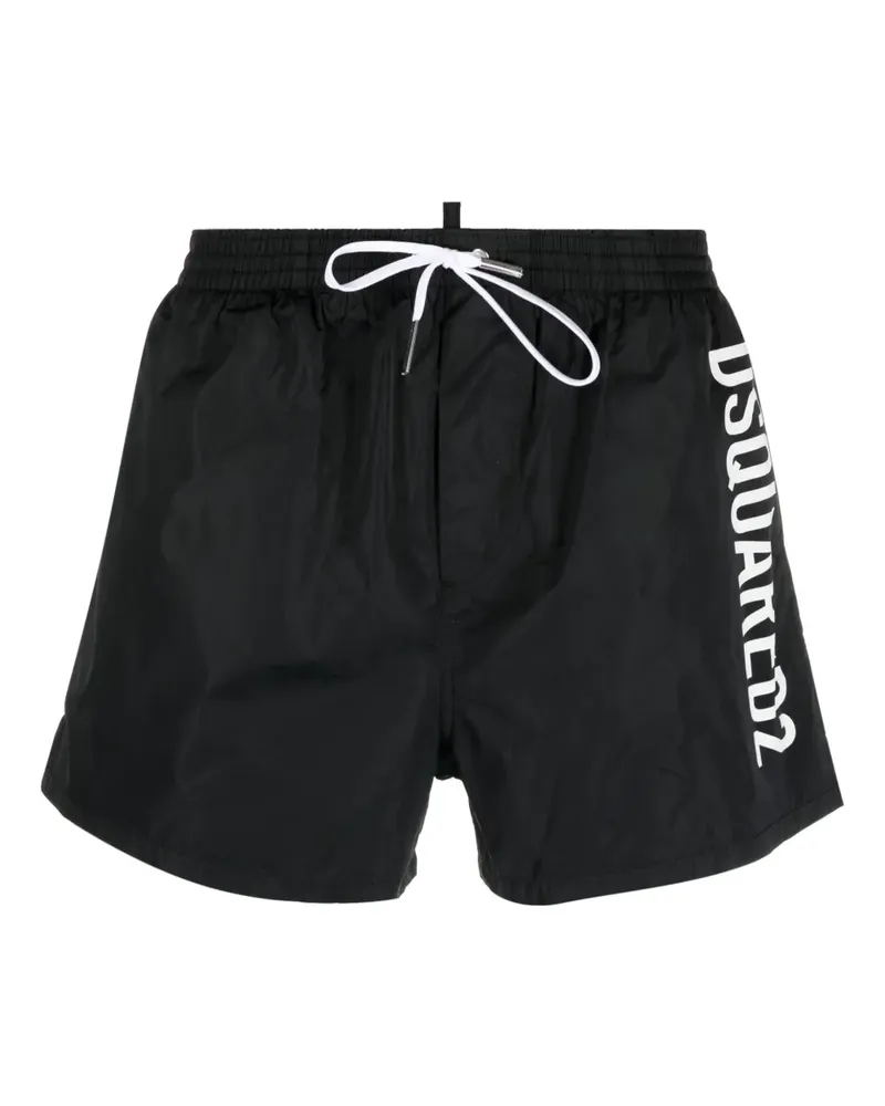 Dsquared2 Technicolor Badeshorts mit Kordelzug - Schwarz Schwarz