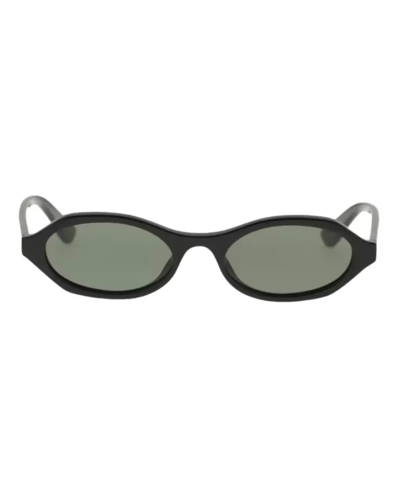 Alexander McQueen oval-frame sunglasses - Schwarz Schwarz