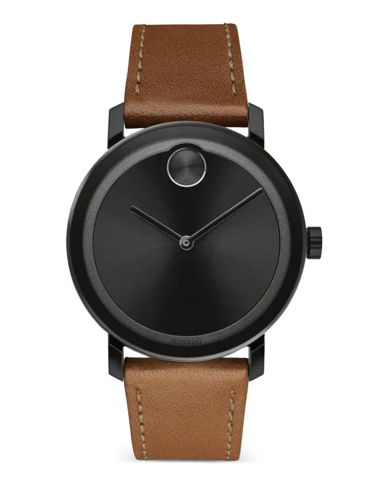 Movado Trend leather-strap 40mm watch - Schwarz Schwarz