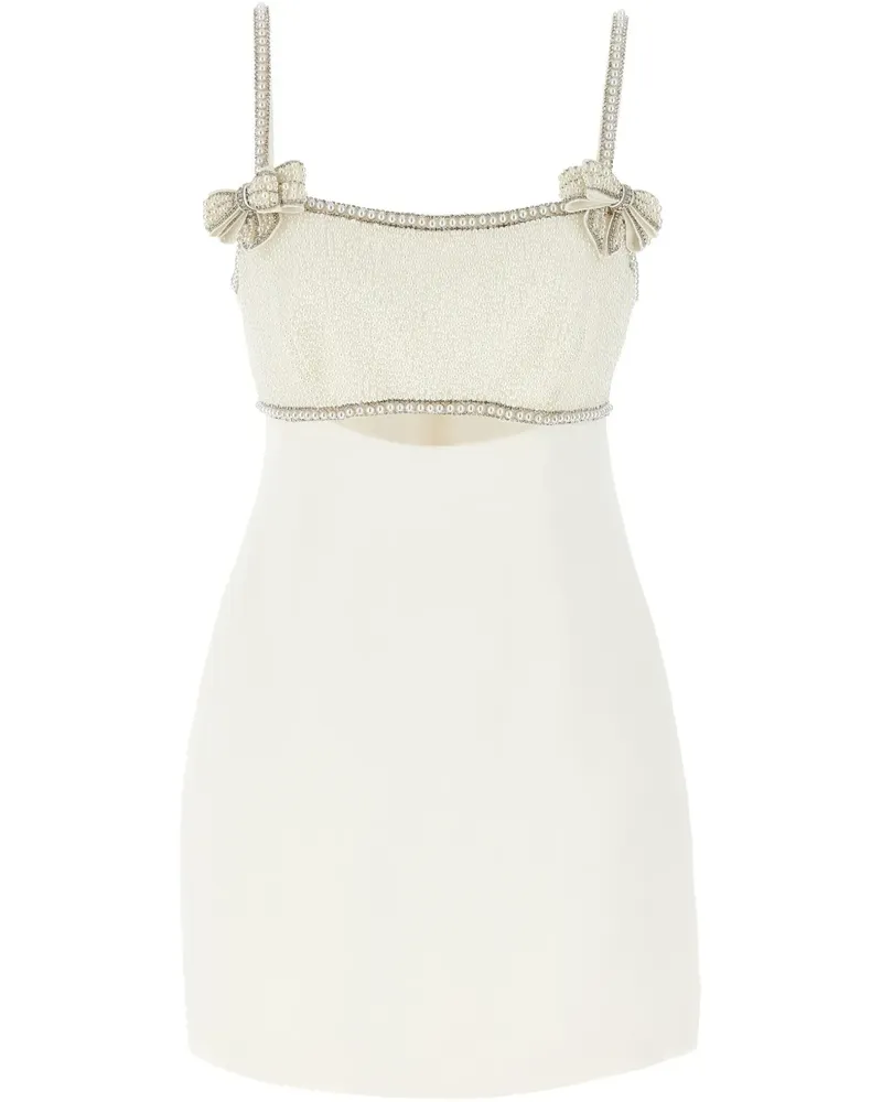 Self-Portrait Kleid mit Strass - Weiß Weiß