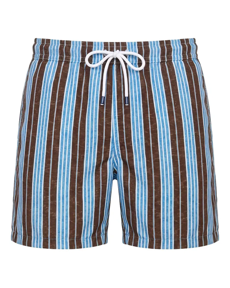 Fedeli Kordelzug-Badeshorts mit Längsstreifen - Blau Blau