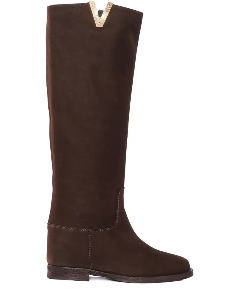 Via Roma 15 Stiefel mit V-Detail - Braun Braun
