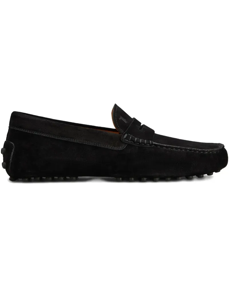 TOD'S Loafer aus Wildleder mit gekörntem Detail - Schwarz Schwarz