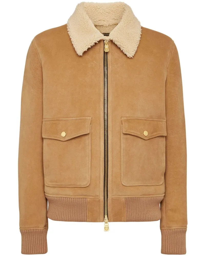 Billionaire Jacke mit Shearling-Kragen - Nude Nude