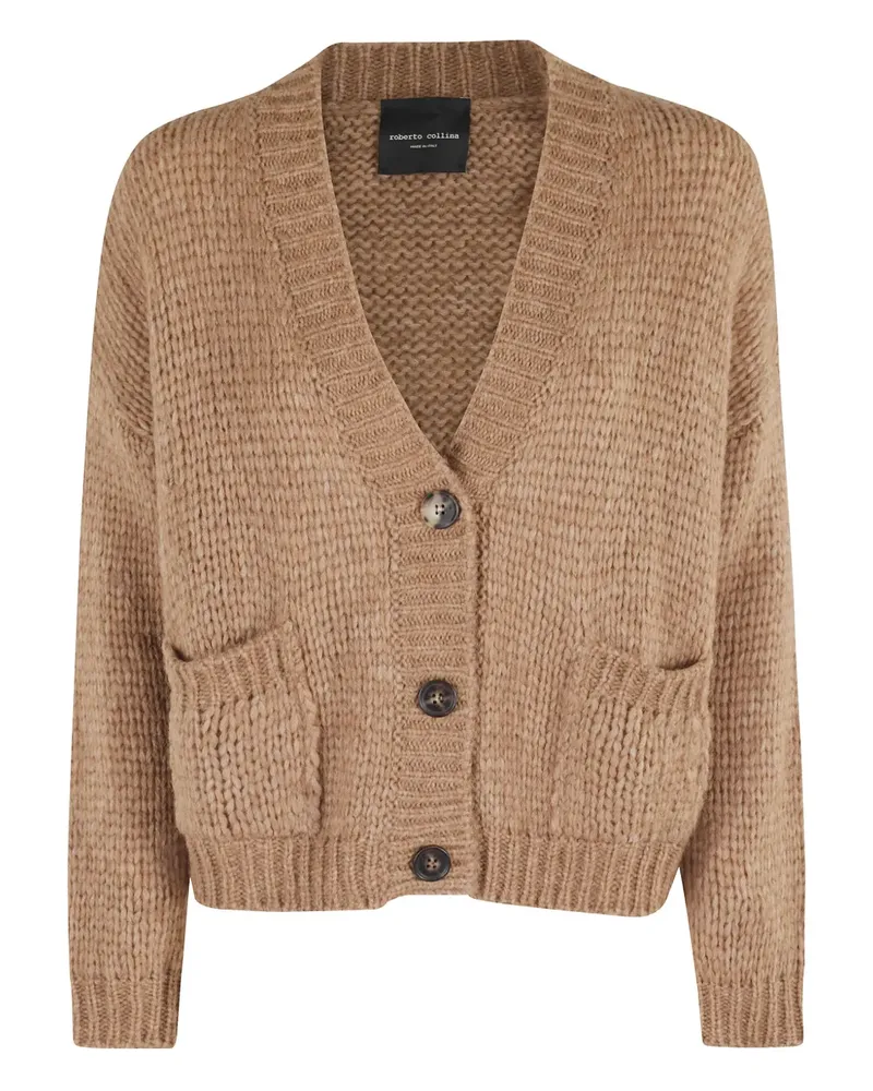 Roberto Collina Geknöpfter Cardigan mit Vordertasche - Nude Nude