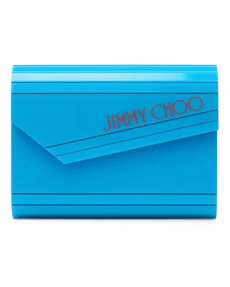 Jimmy Choo Candy Clutch mit Logo-Print Blau