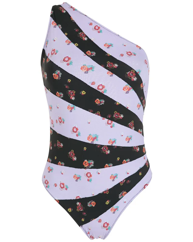 Amir Slama One-Shoulder-Badeanzug mit Print - Mehrfarbig Mehrfarbig