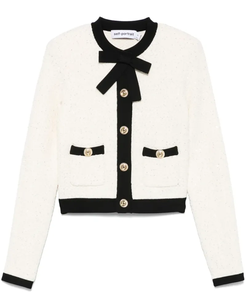 Self-Portrait Cardigan mit Pailletten - Nude Nude