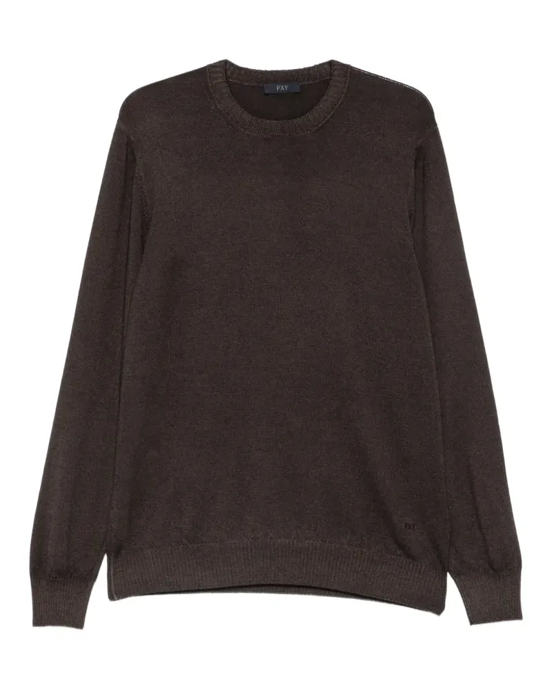 Fay Pullover mit Logo-Stickerei - Braun Braun