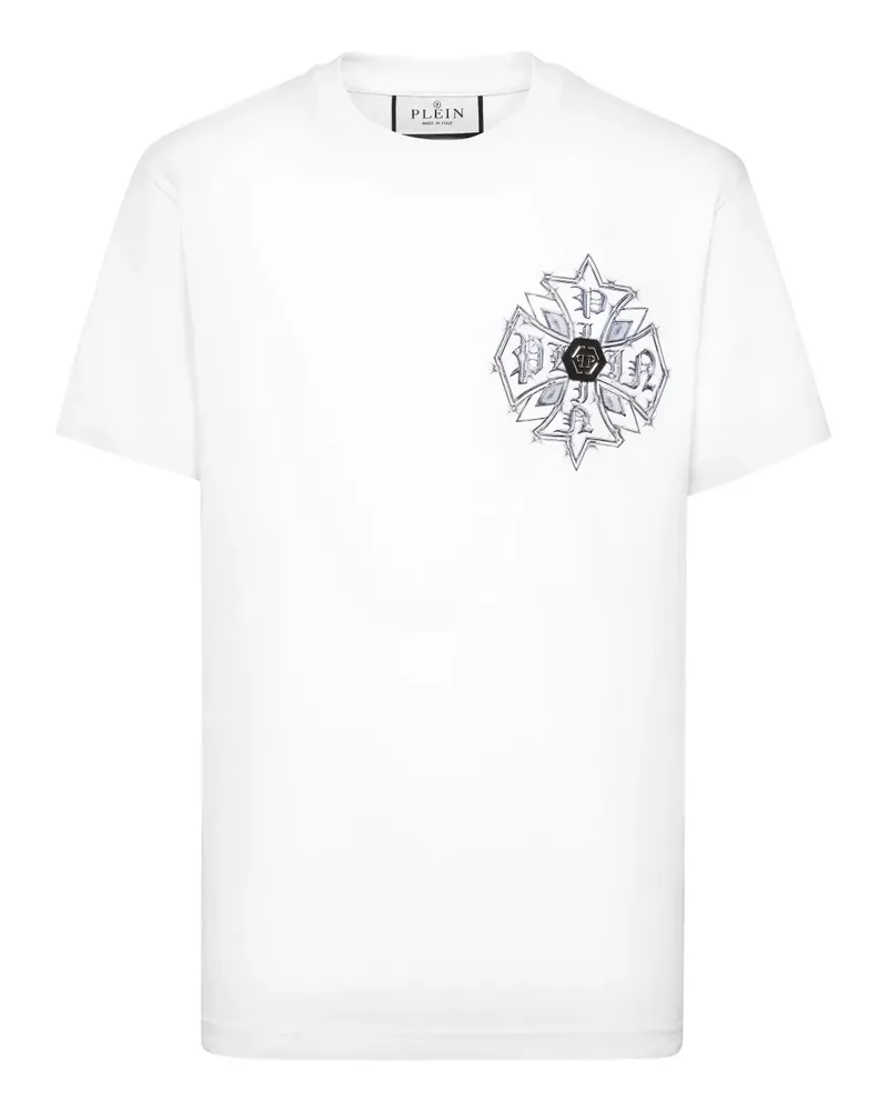 Philipp Plein T-Shirt mit Logo-Applikation - "01 white "01