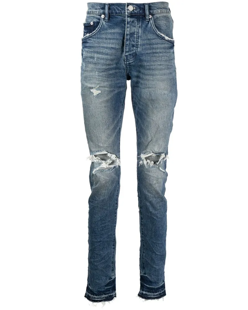 PURPLE BRAND Jeans im Distressed-Look - Indigo Indigo