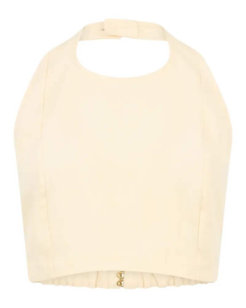 Le Kasha 1918 halterneck crop top - Nude Nude