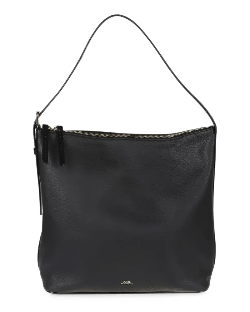 A.P.C. Vera textured leather shoulder bag - Schwarz Schwarz