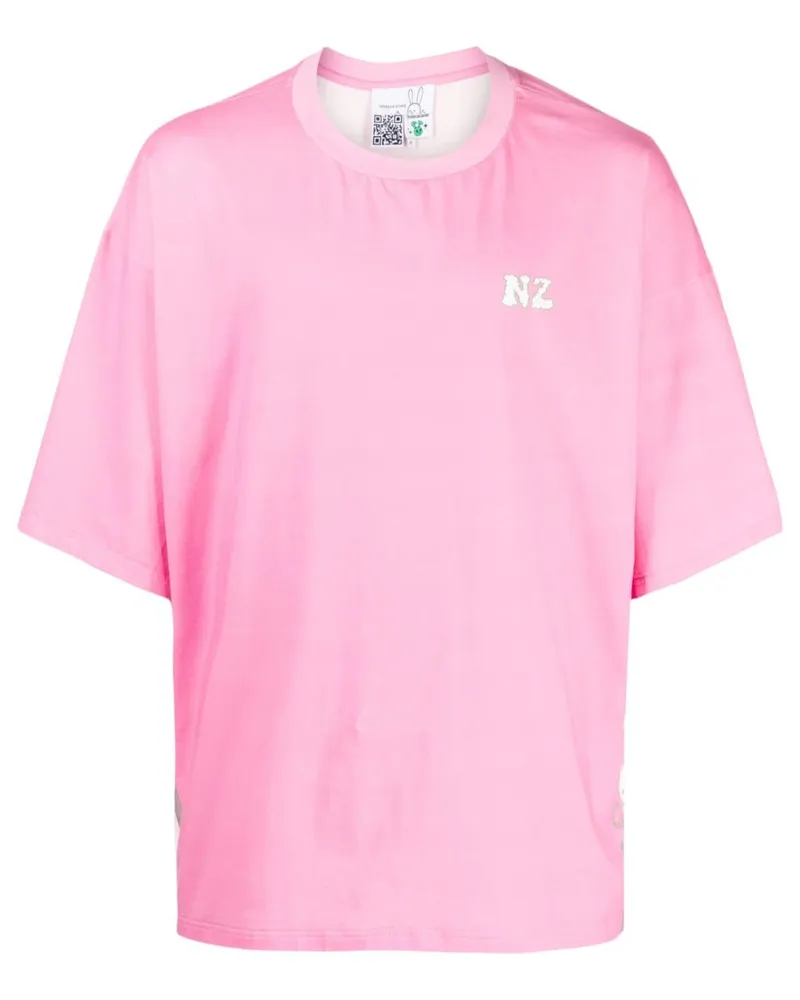 Natasha Zinko T-Shirt mit Logo-Print Rosa