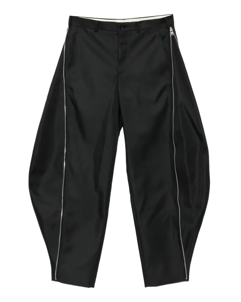 Comme des Garçons zip-detail curved-leg trousers - Schwarz Schwarz